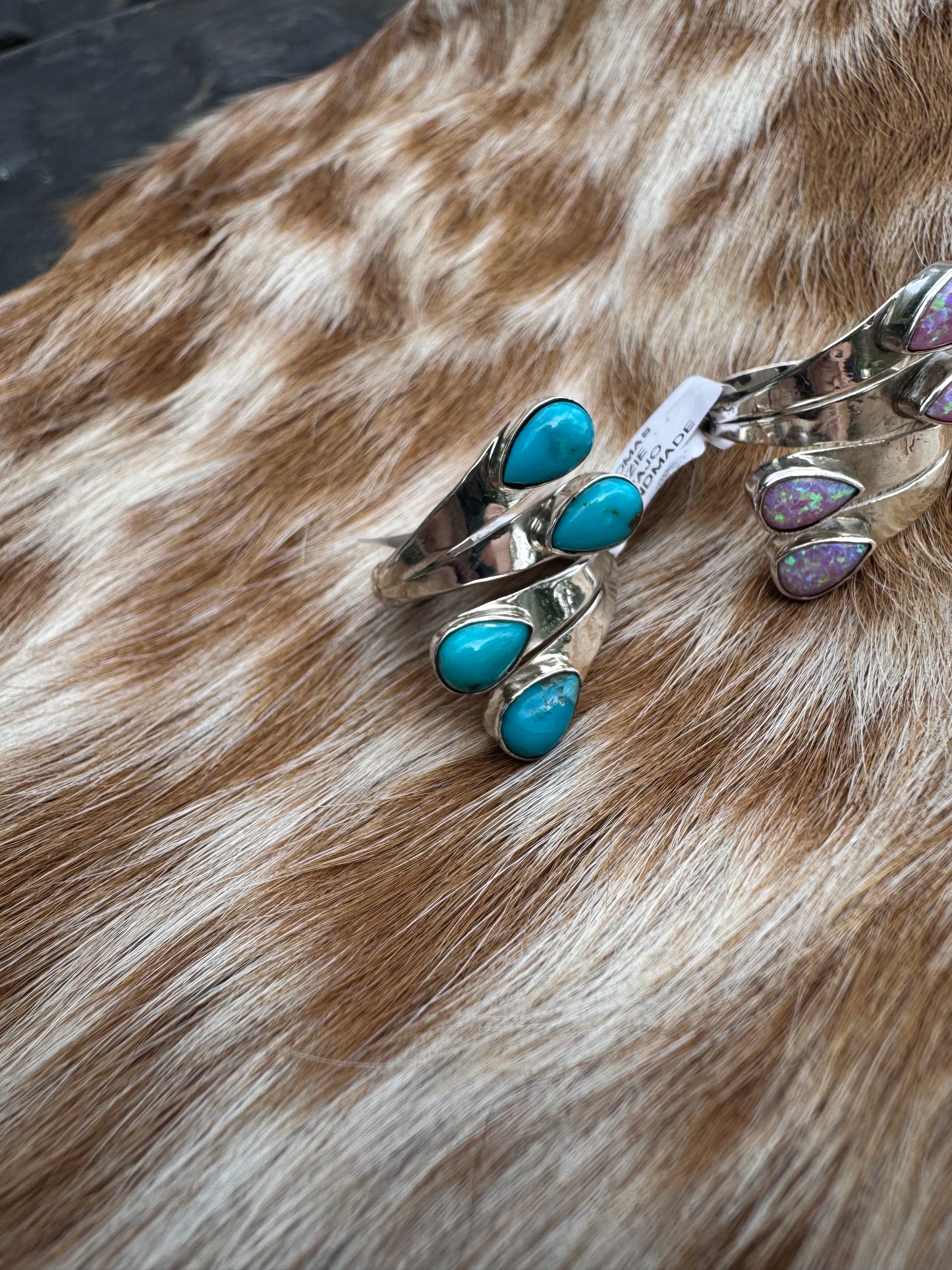 4 Stone Rings with stamped band