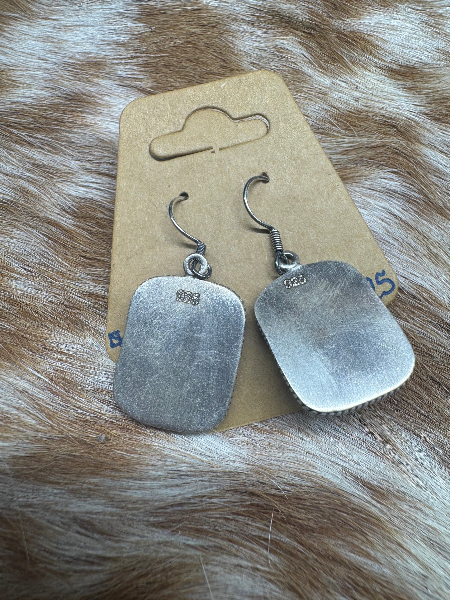 Turquoise Checkered Earrings