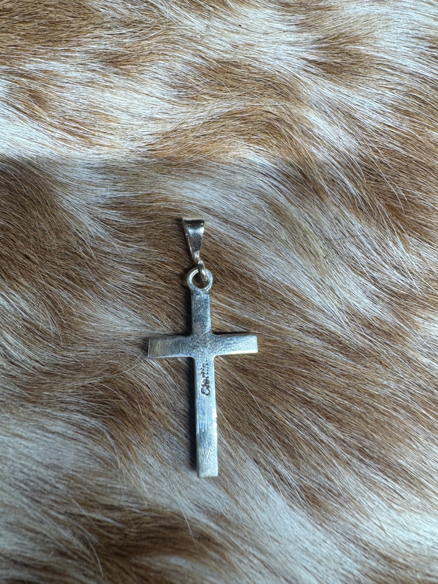 Blue Opal Cross Pendent