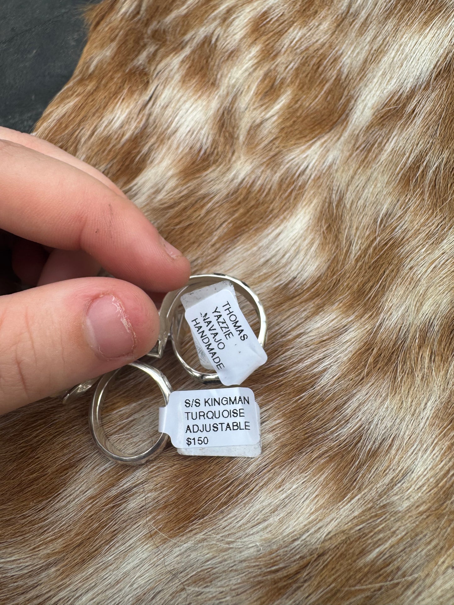 4 Stone Rings with stamped band