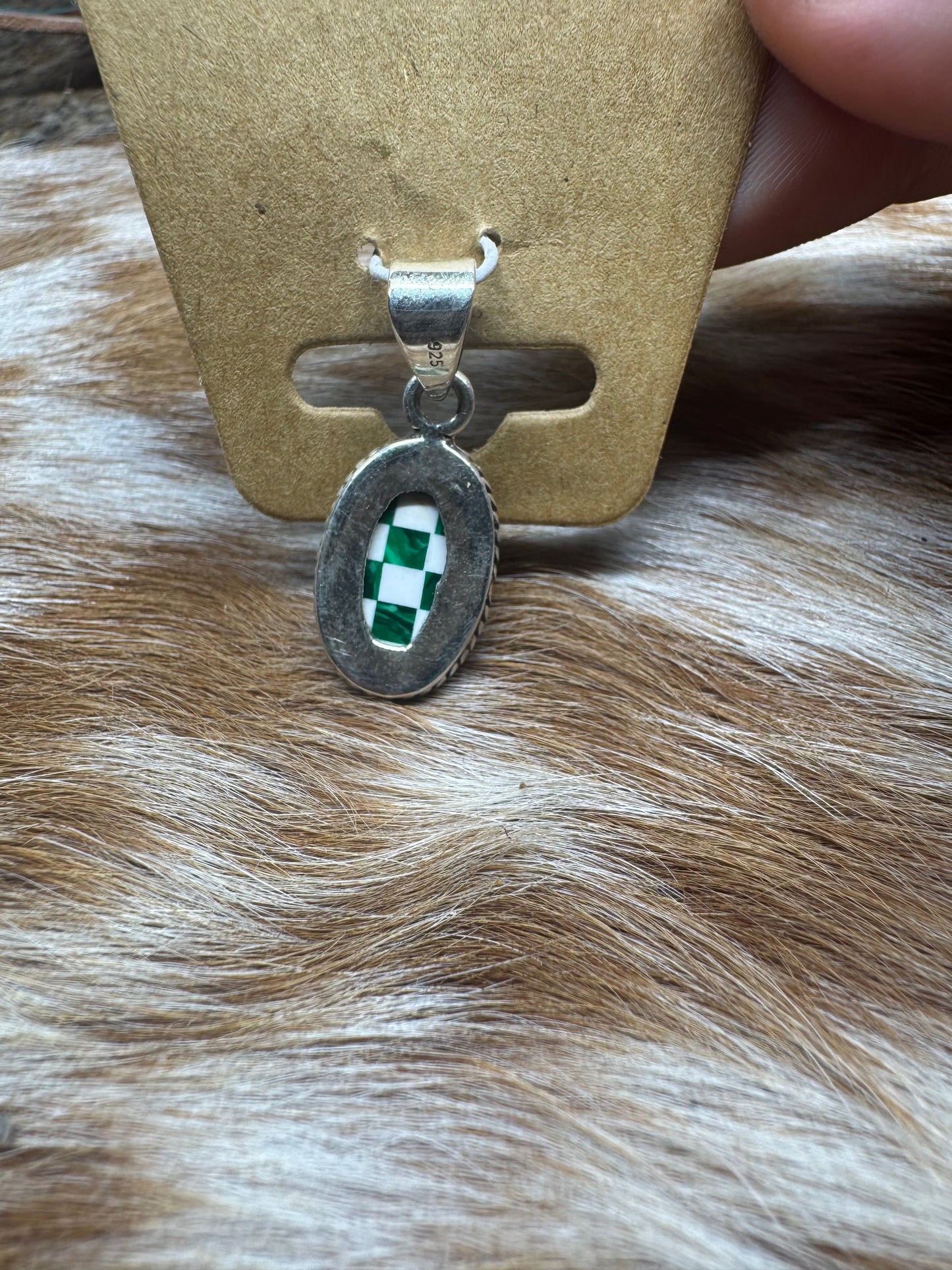 Green Checkered Pendent