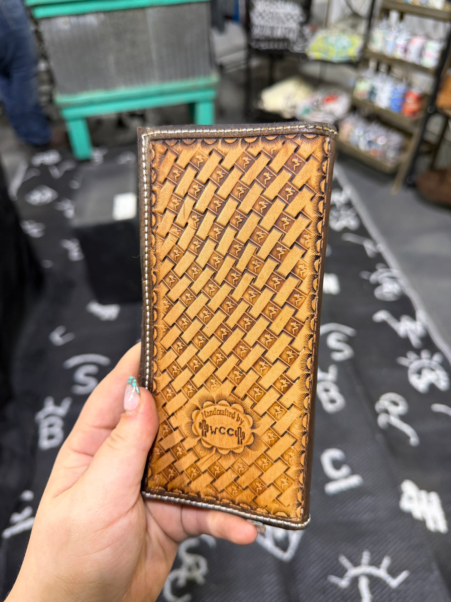Trucker Girl Basket Stamp Roper Wallet