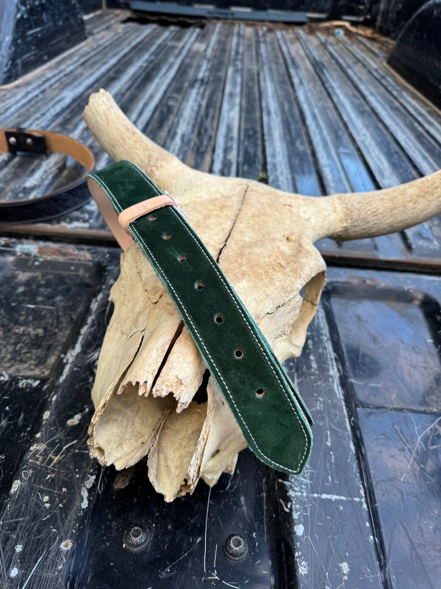 Forest Green Suede Belt