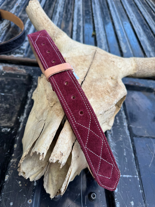 Diamond Stitch Maroon Belt