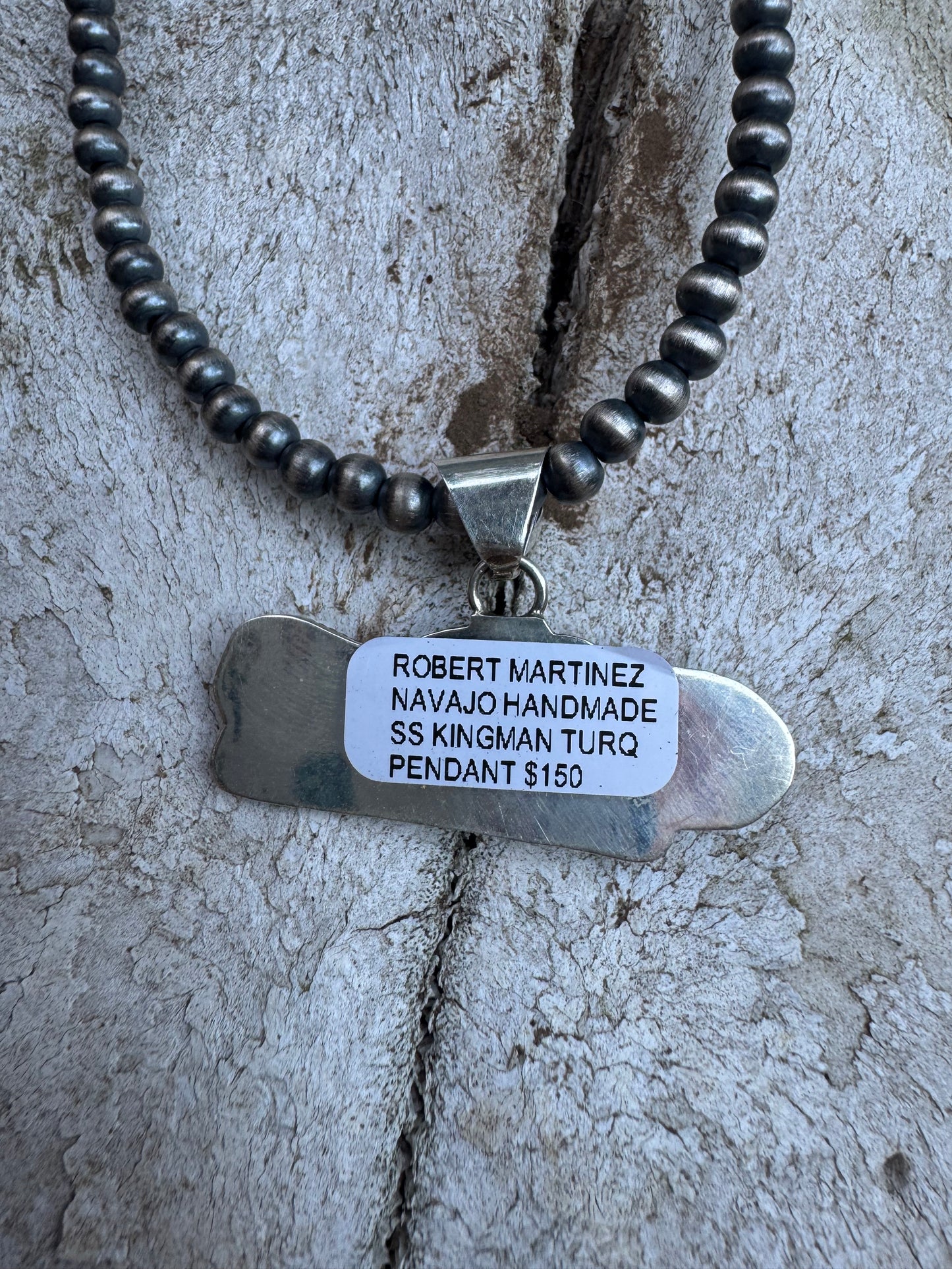 Navajo Made Running Horse's & Turquoise Pendent