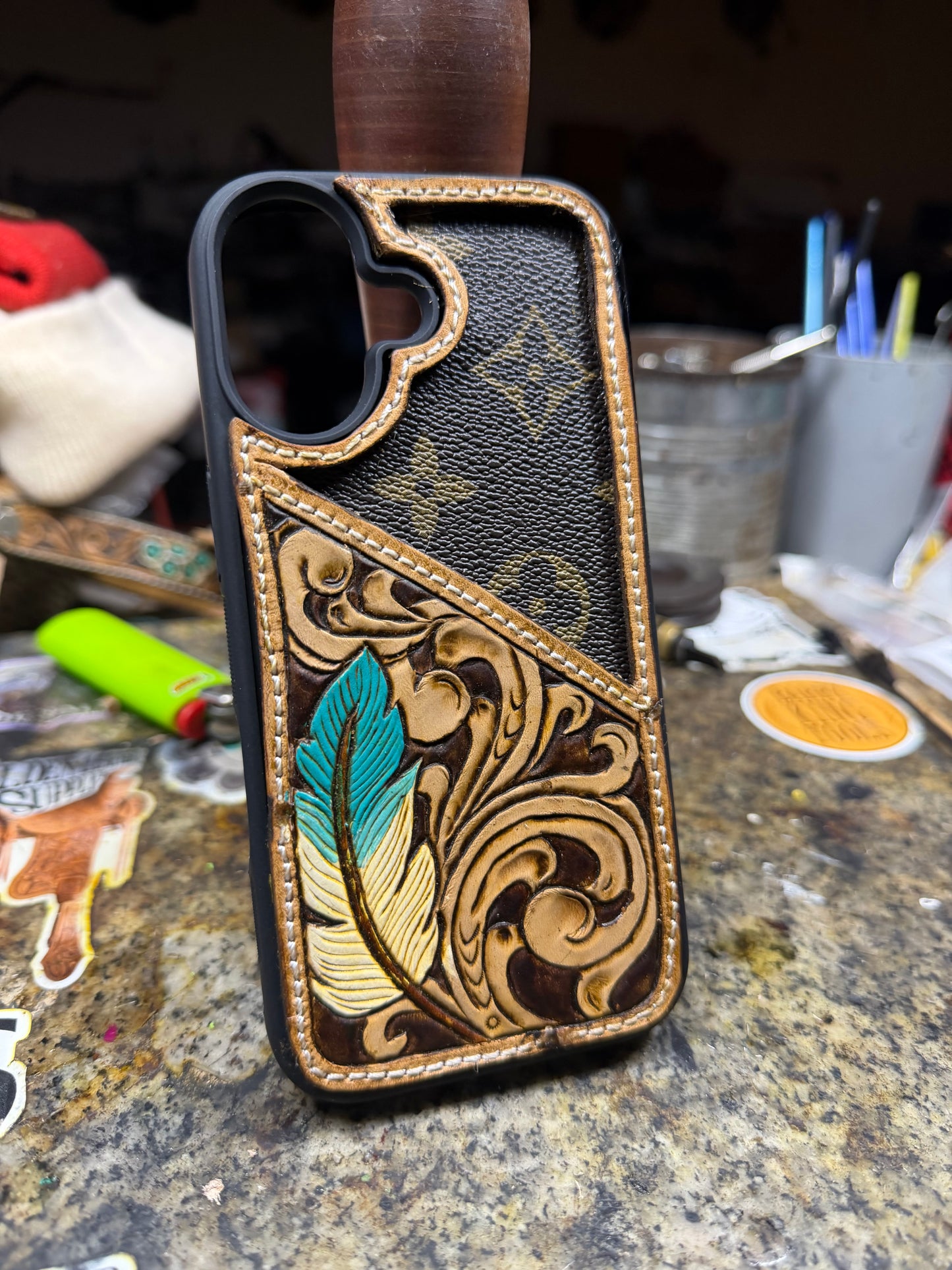Turquoise Feather Case