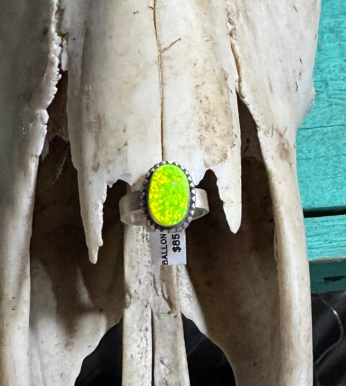 Neon Yellow Lab Opal Ring