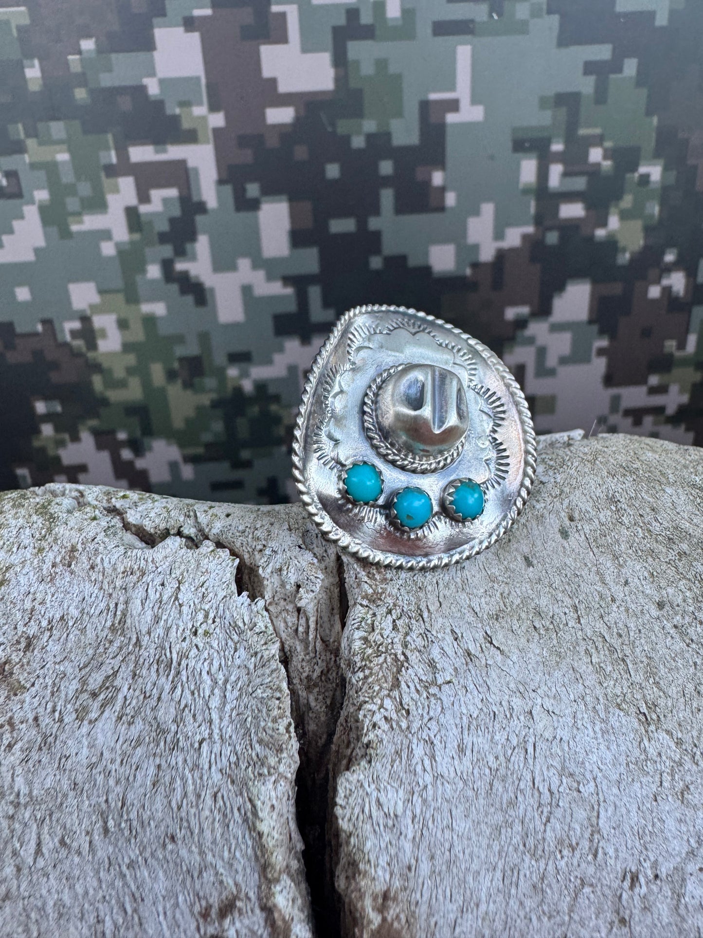 Navajo Made Cowboy Hat Ring
