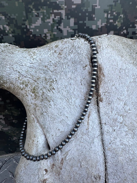 5mm Sterling Silver Pearl Necklace