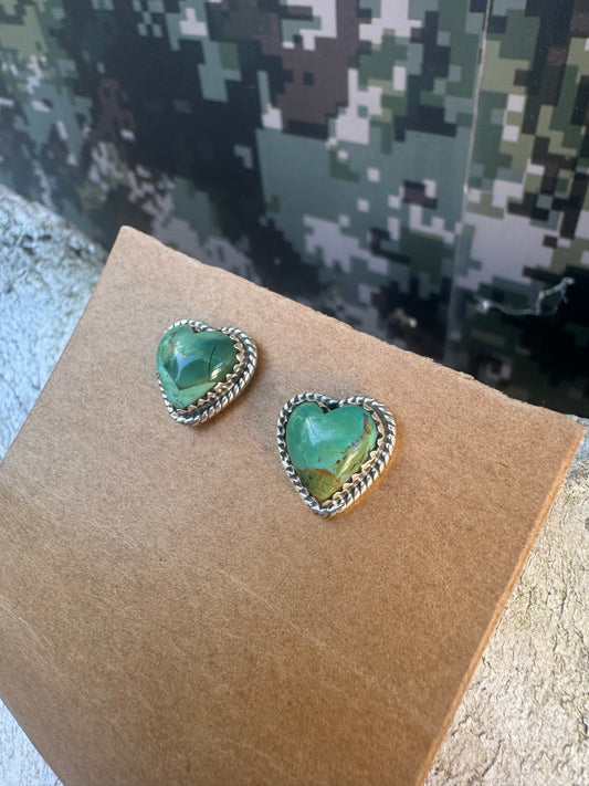 Manas Turquoise Heart Studs