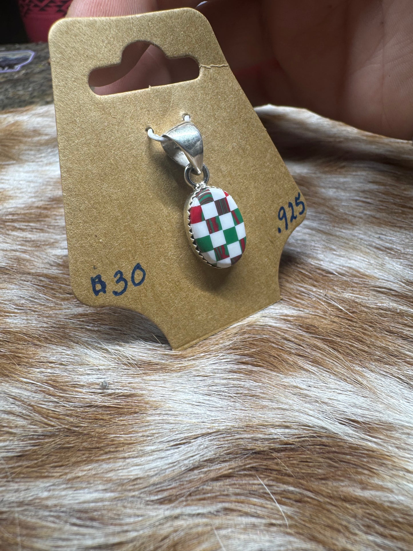 Red/Green Checkered Pendent