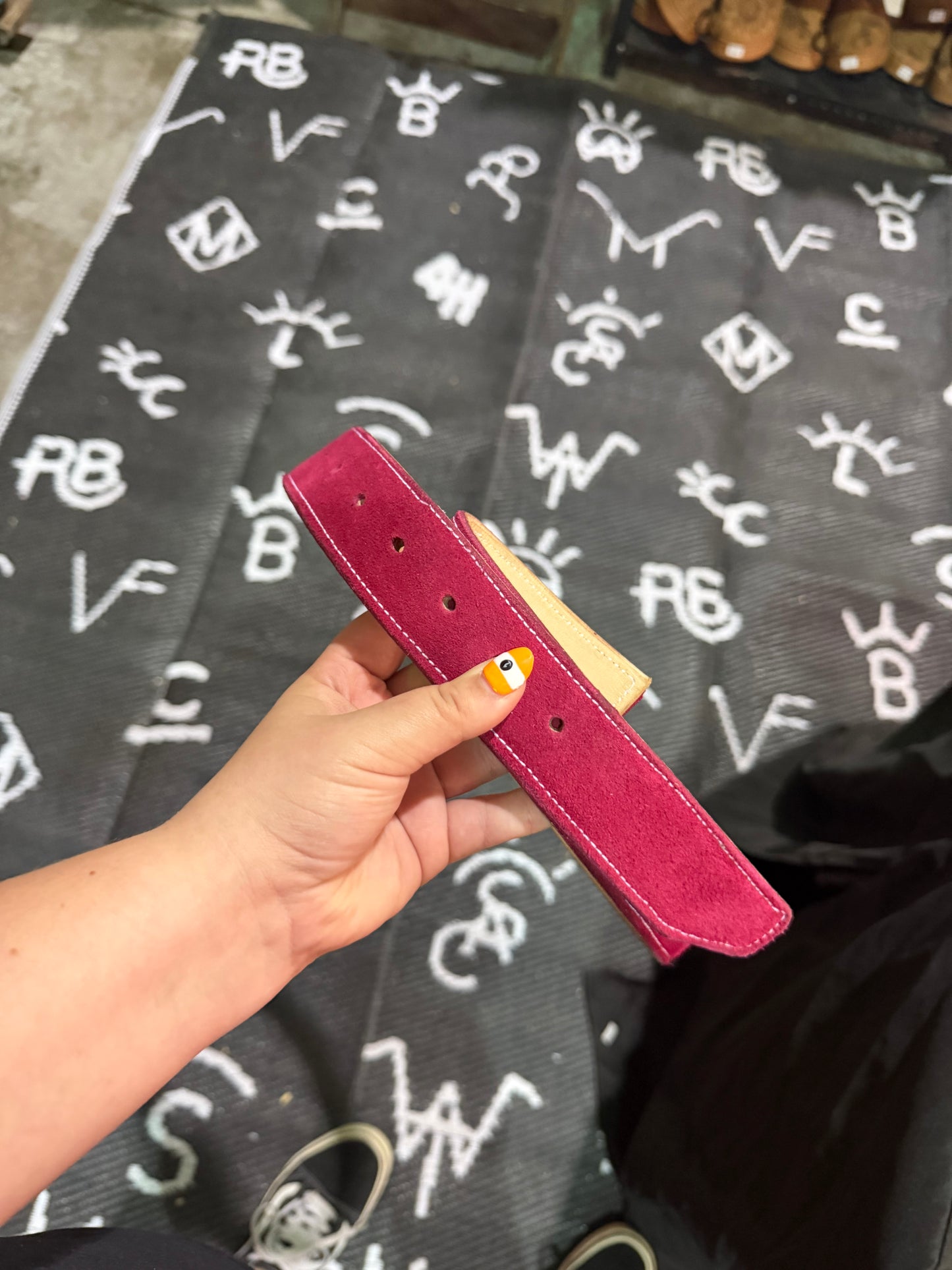 Hot Pink Suede Belt