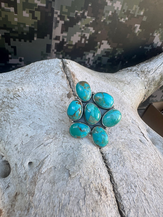 Big Statement Turquoise Cluster Ring
