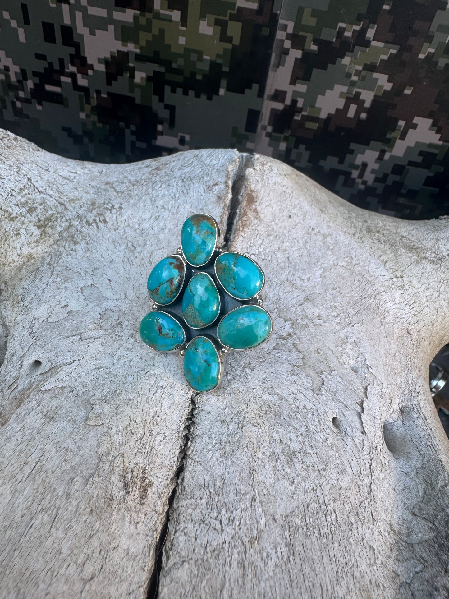 Big Statement Turquoise Cluster Ring
