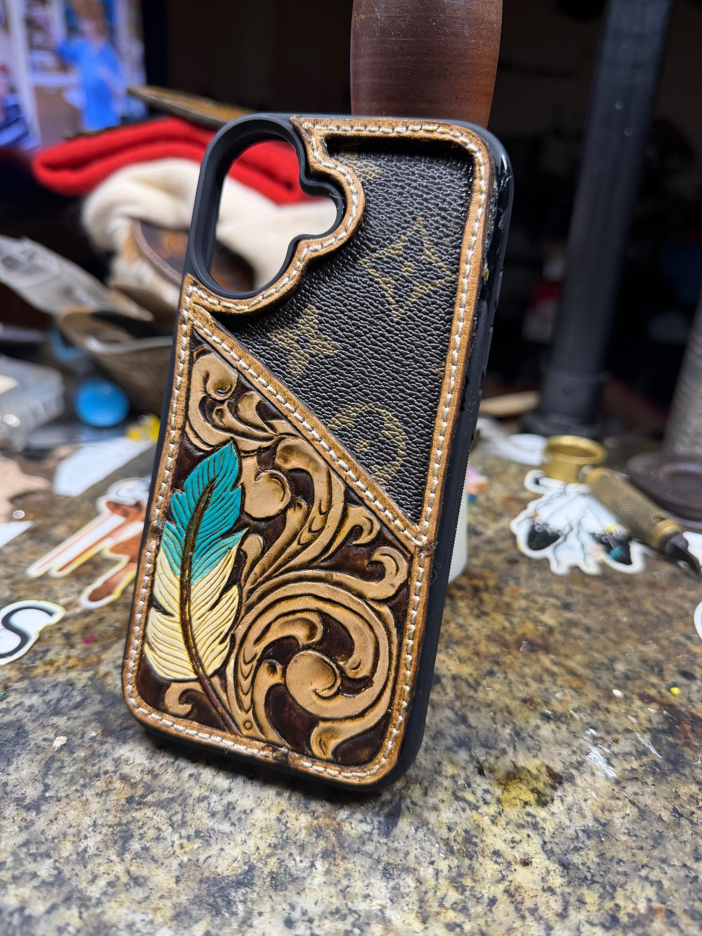 Turquoise Feather Case