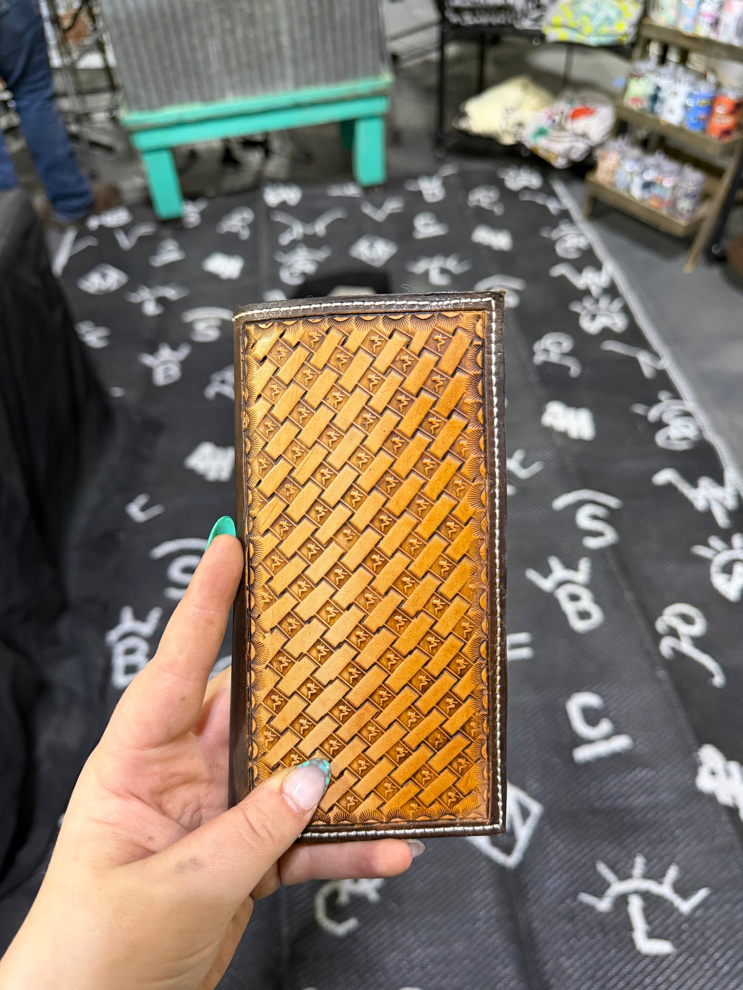 Trucker Girl Basket Stamp Roper Wallet