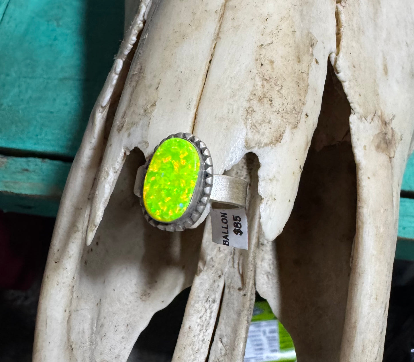Neon Yellow Lab Opal Ring