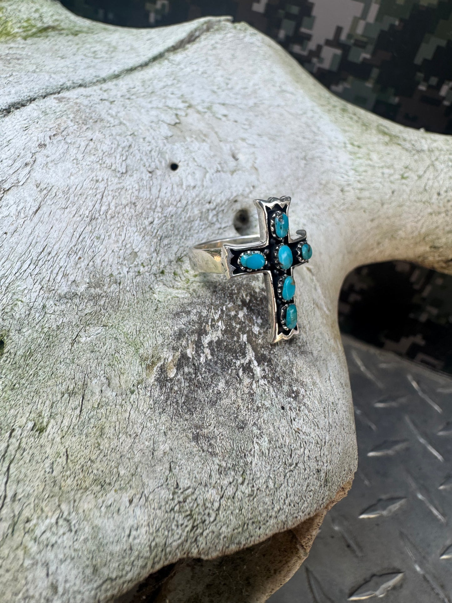 Turquoise Cross Ring