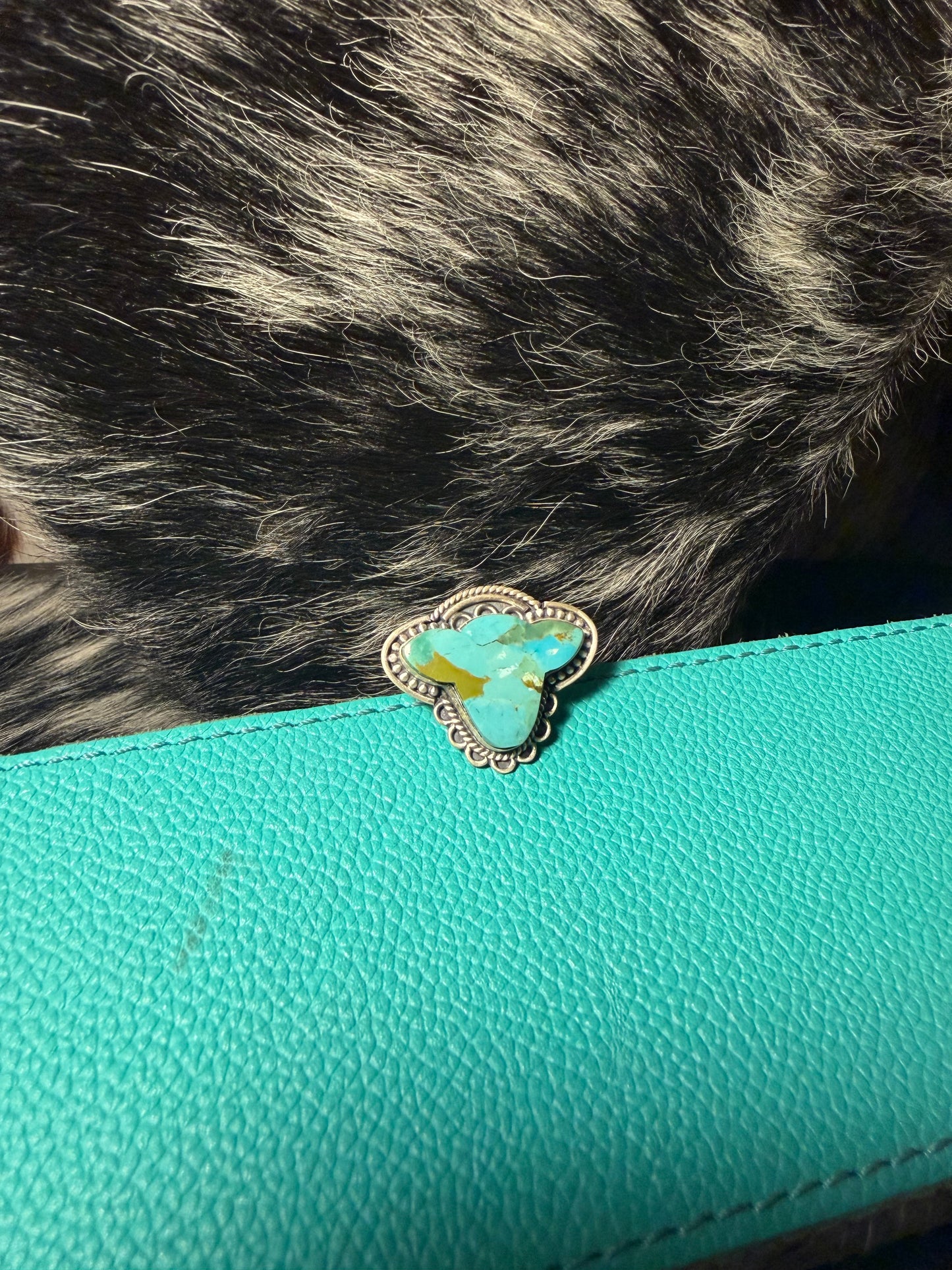 Turquoise Cowhead Ring