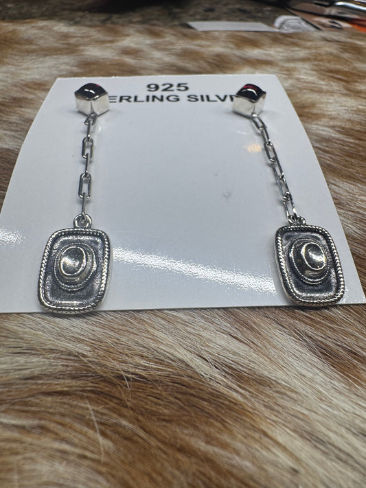 Cowboy Hat Dangle Earrings
