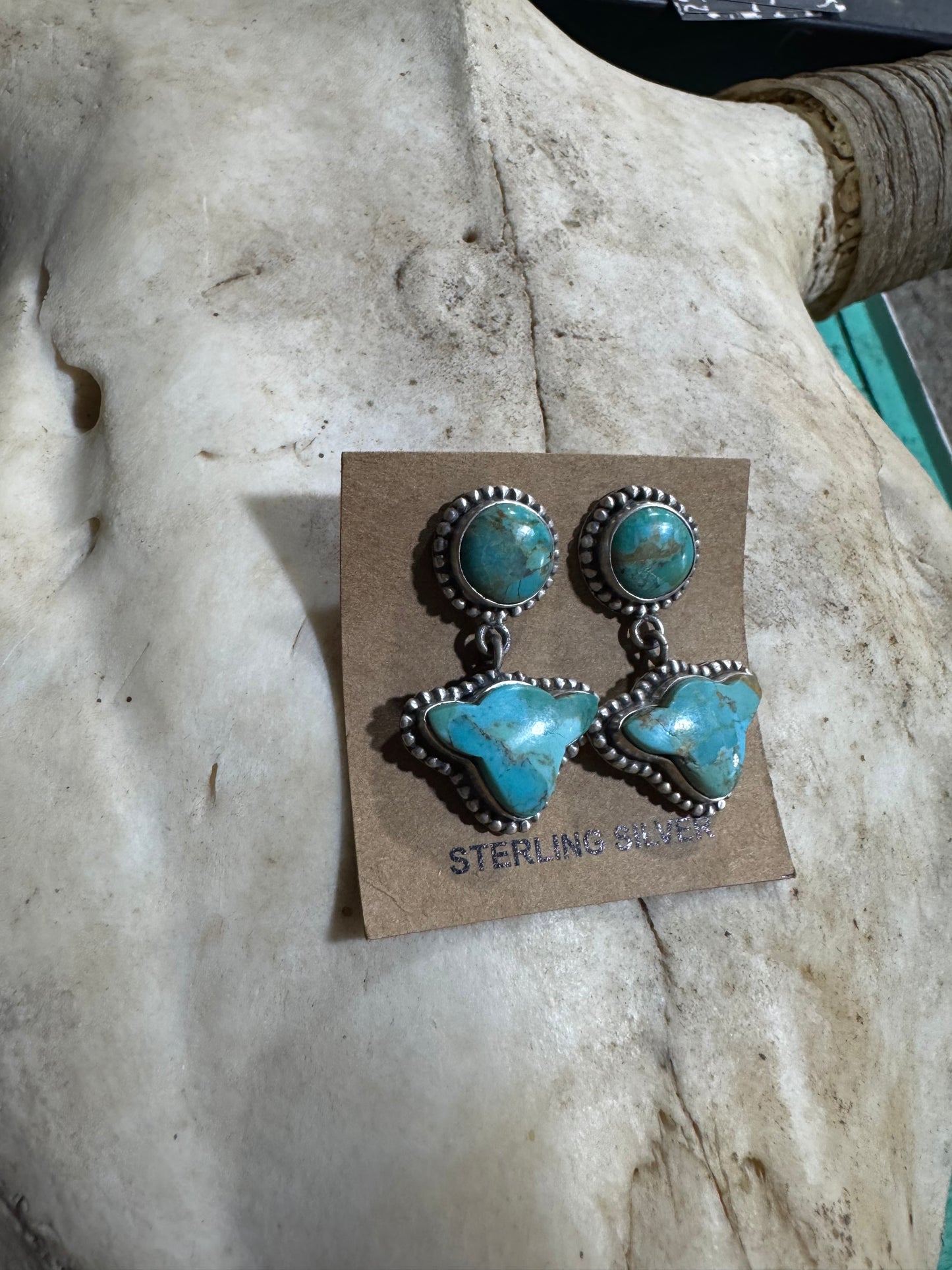 Mojave Turquoise Cow Earrings