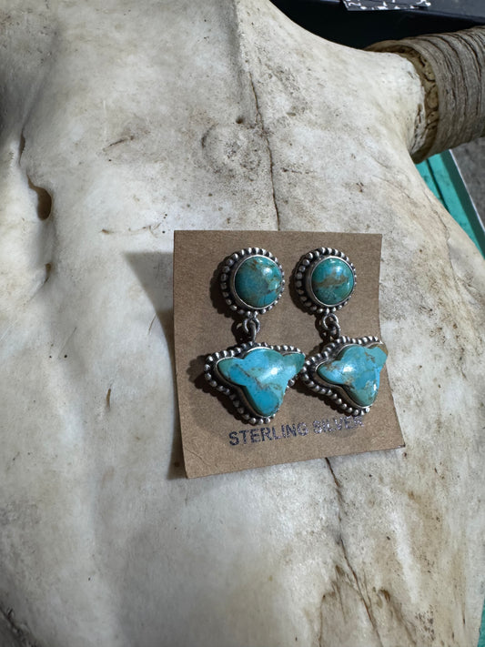 Mojave Turquoise Cow Earrings