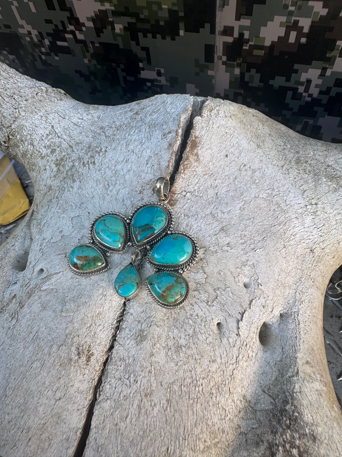 Large Turquoise Naja Pendent