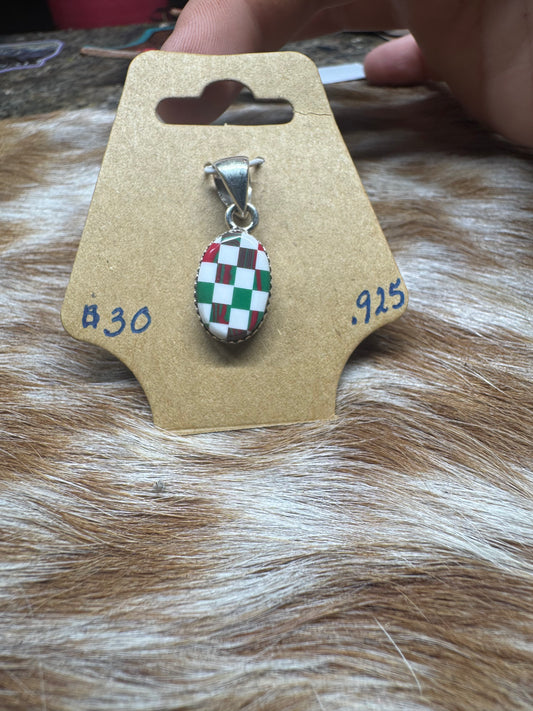 Red/Green Checkered Pendent