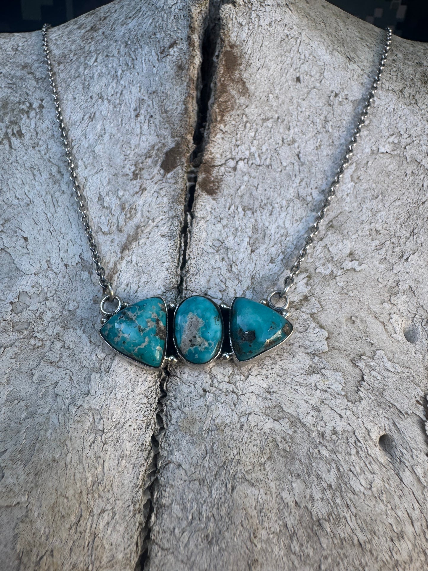 3 Stone Turquoise Necklace