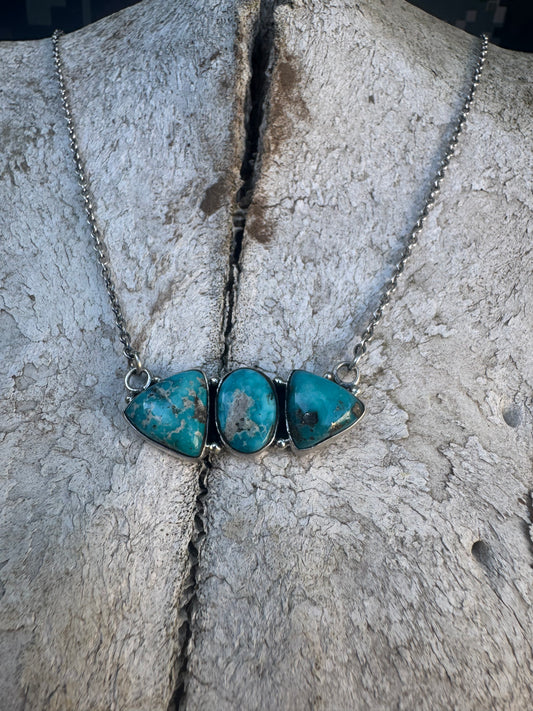 3 Stone Turquoise Necklace