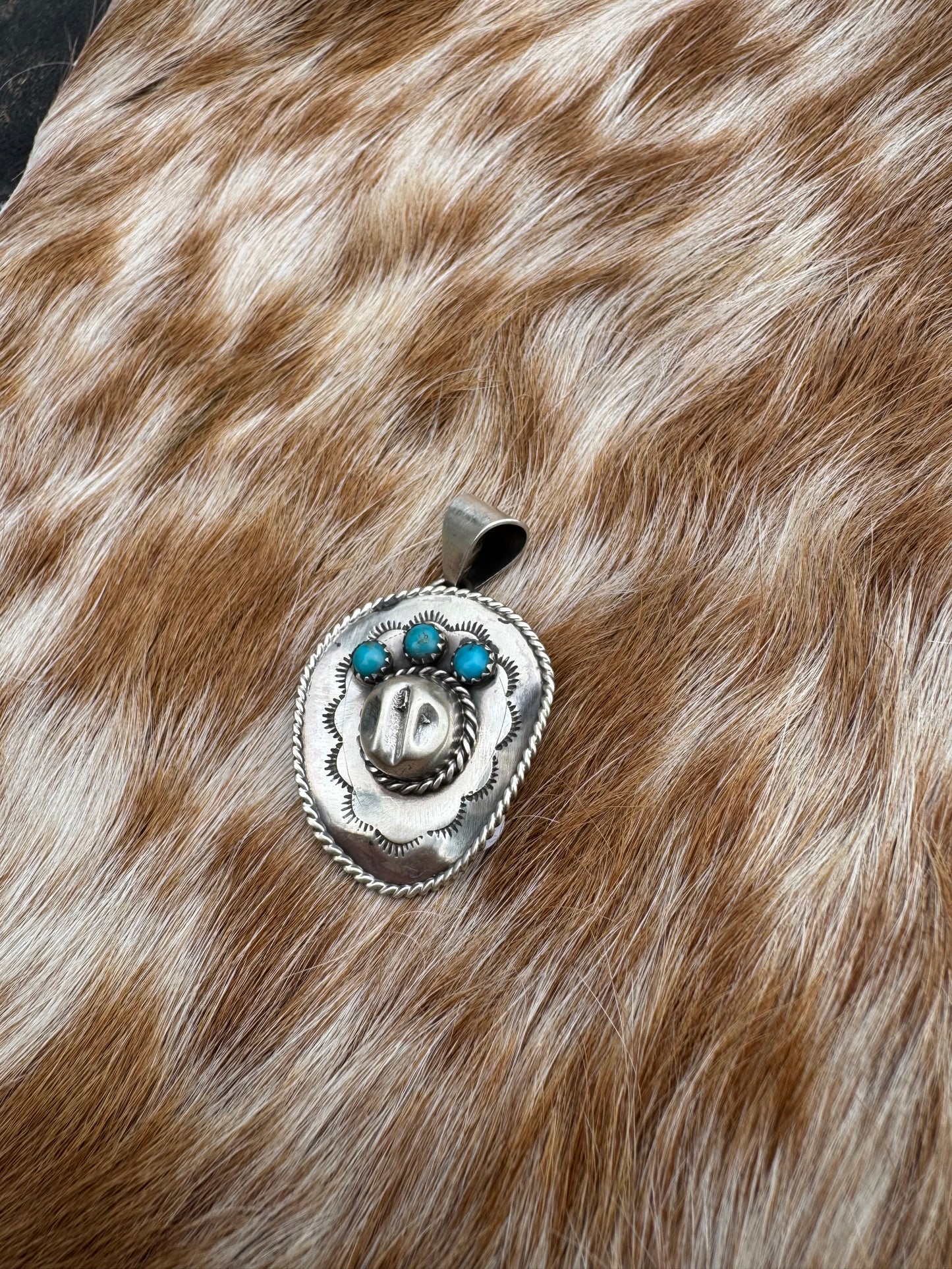 Cowboy Hat Pendent with Kingman Turquoise