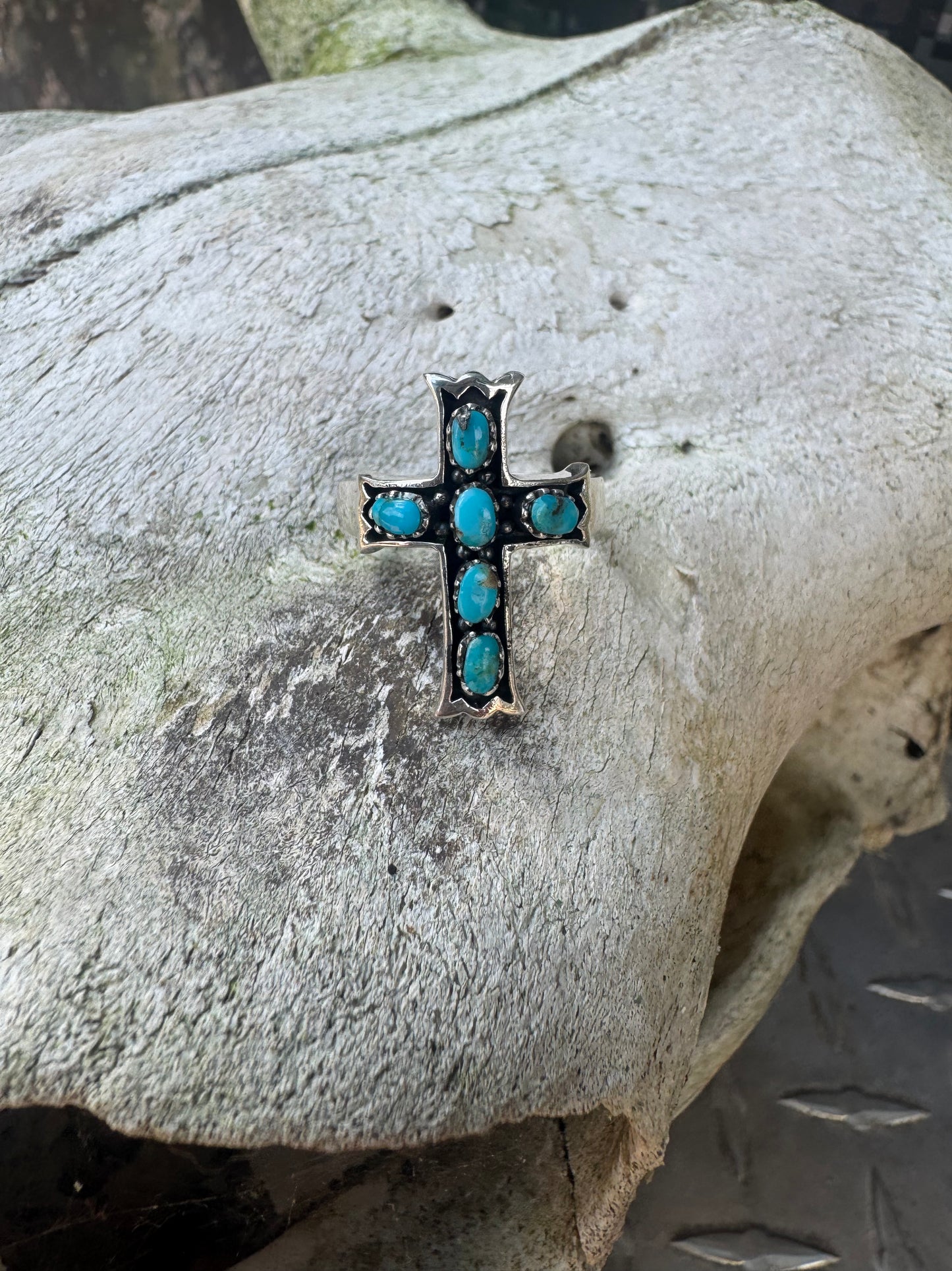 Turquoise Cross Ring
