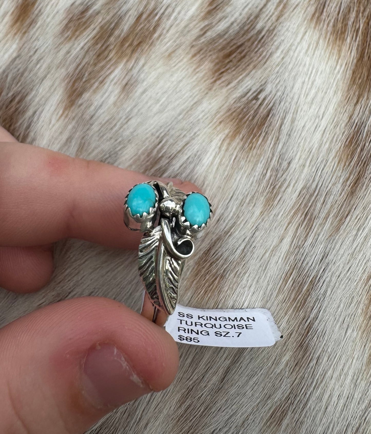 Feather Turquoise Ring