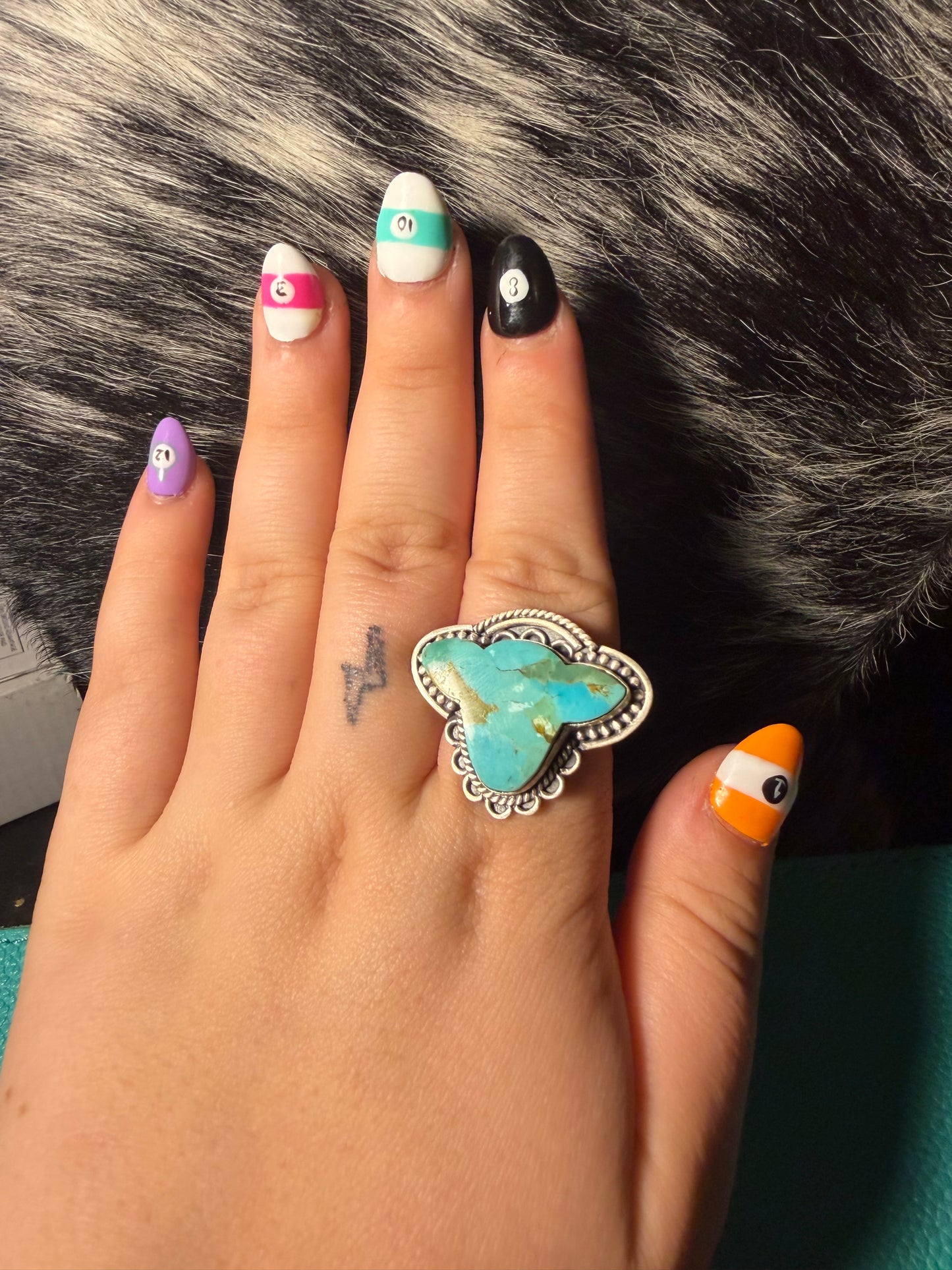 Turquoise Cowhead Ring