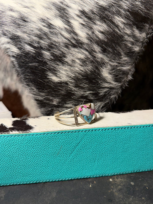 Cotton Candy Heart Cuff