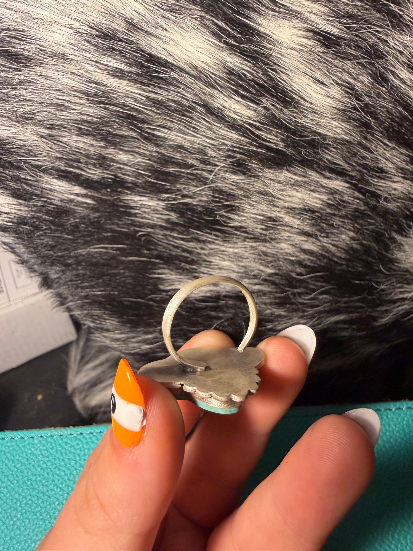 Turquoise Cowhead Ring