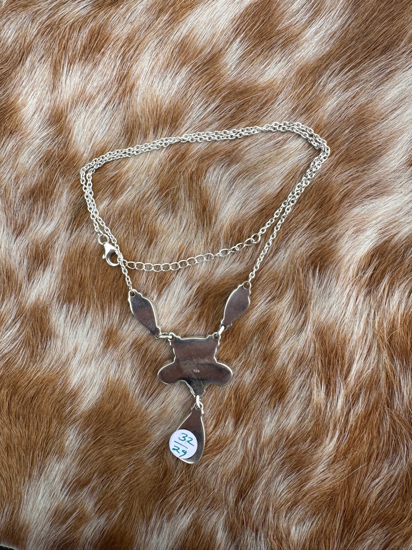 Red Checkered Teardrop Necklace