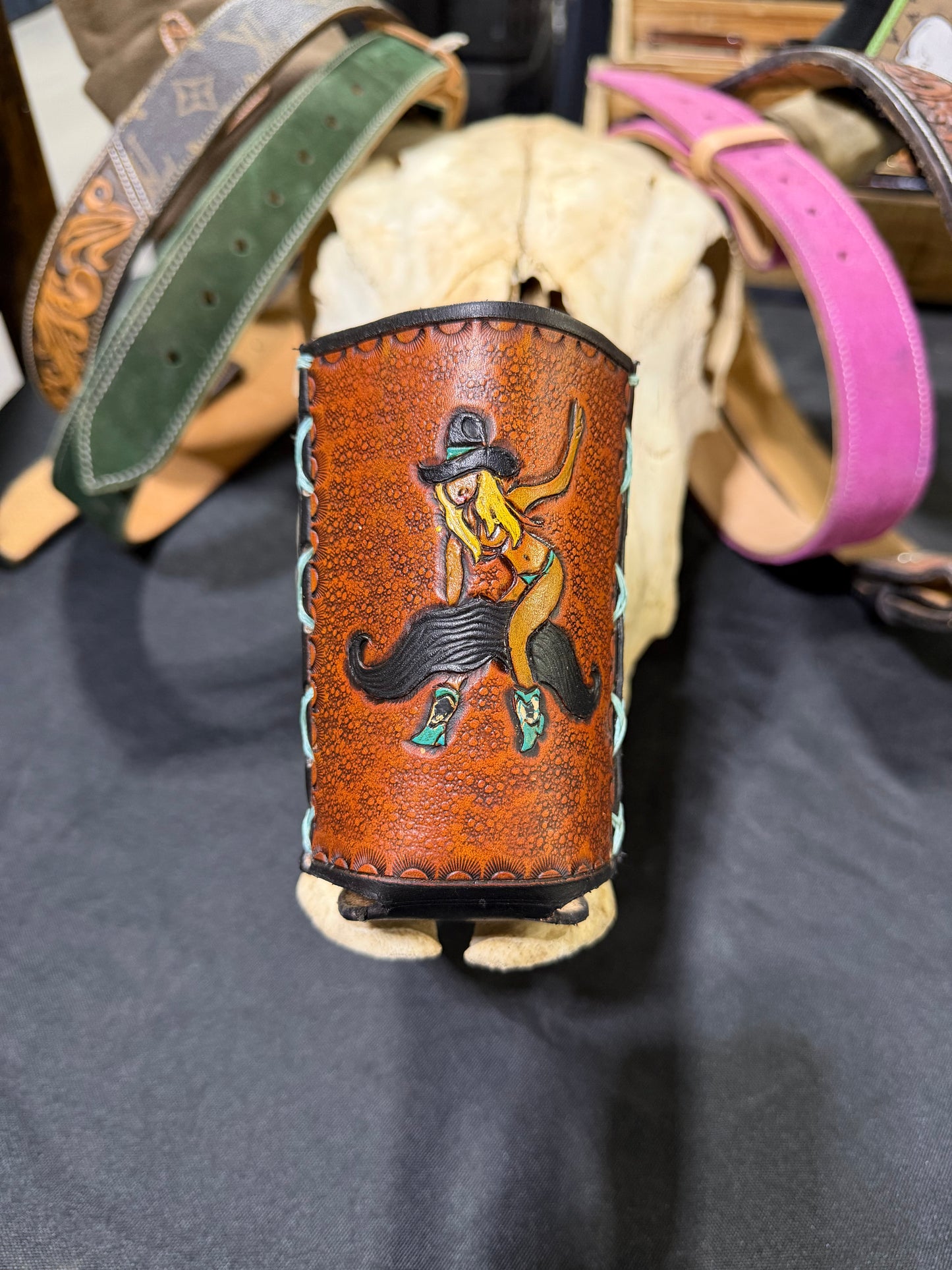 Mustache Rides Koozie
