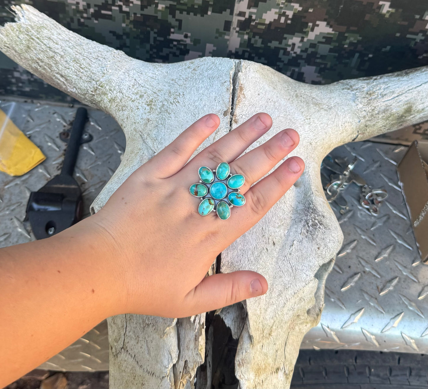 Turquoise Flower Ring