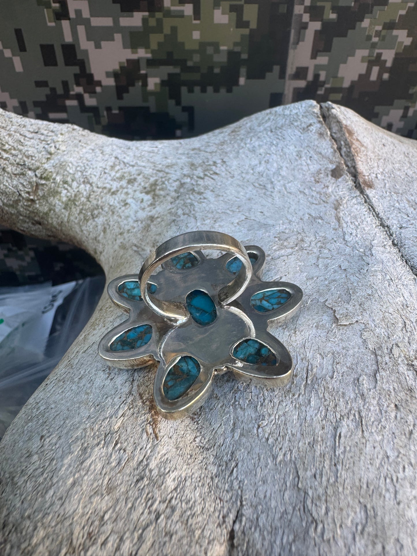 Copper Persian Turquoise Cluster Ring