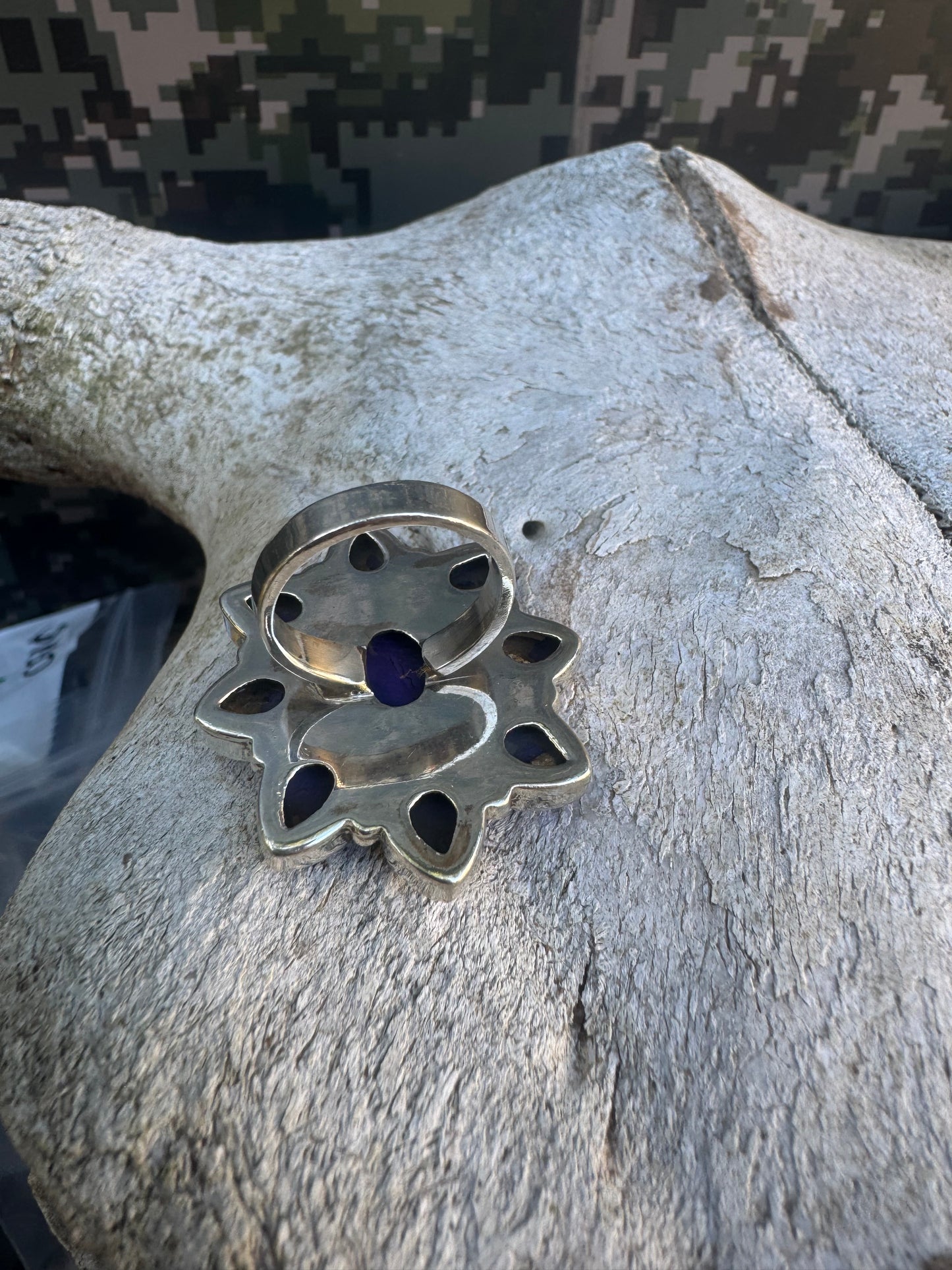 Purple Dahlia Cluster Ring