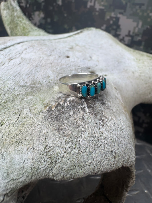 5 Stone Turquoise Ring