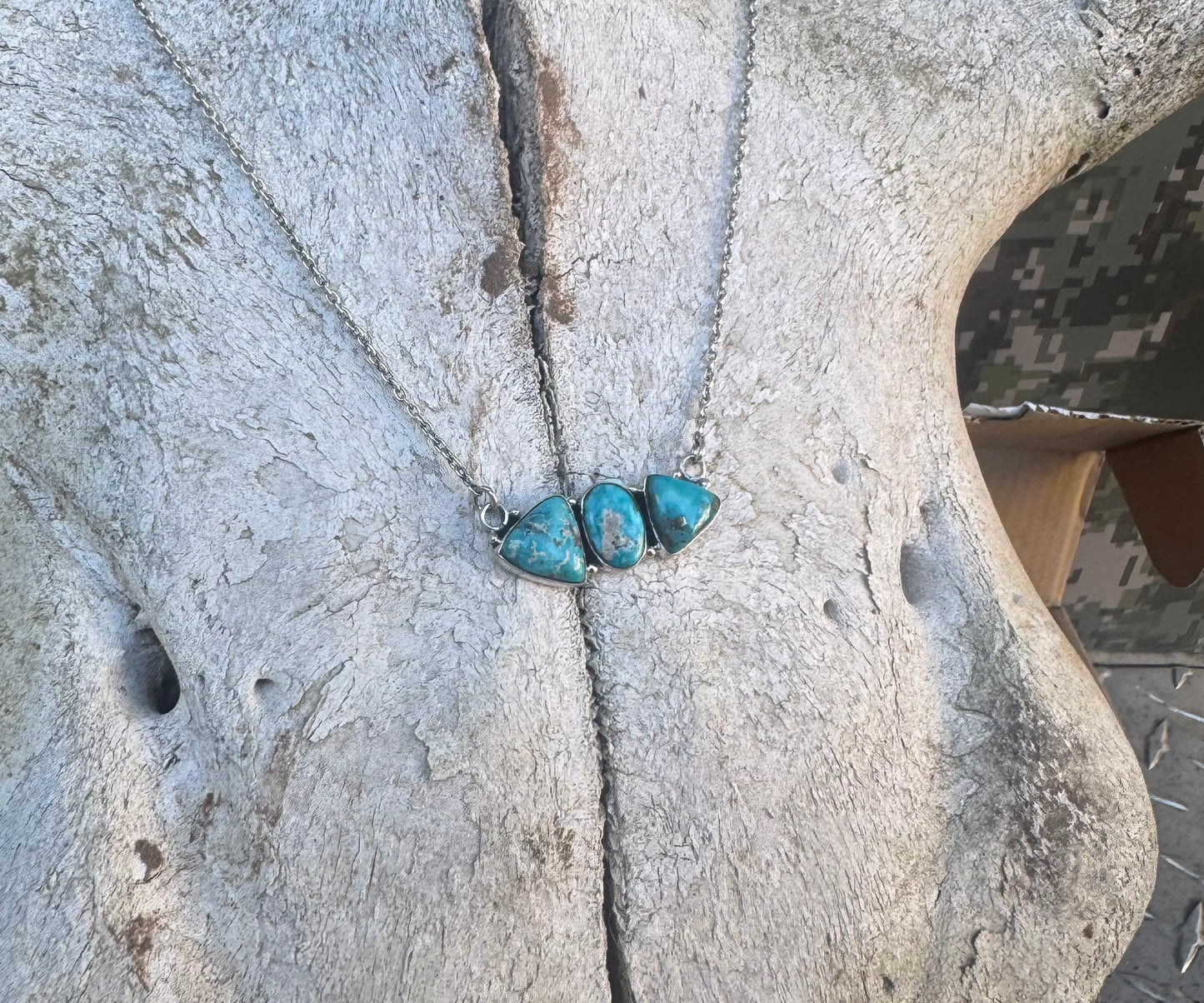 3 Stone Turquoise Necklace