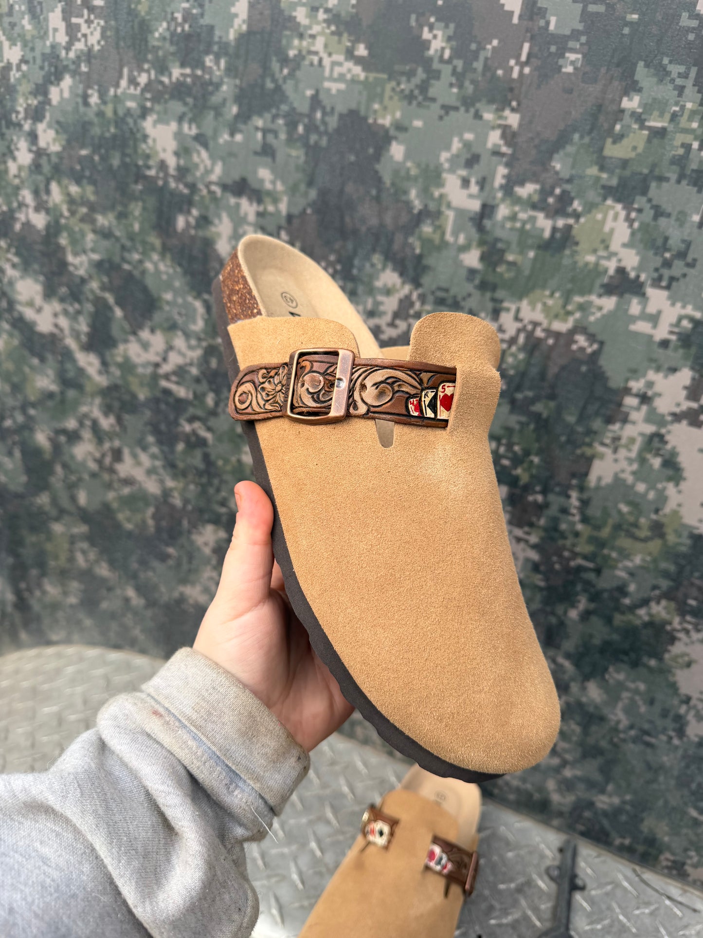 Tooled Leather Cloggs