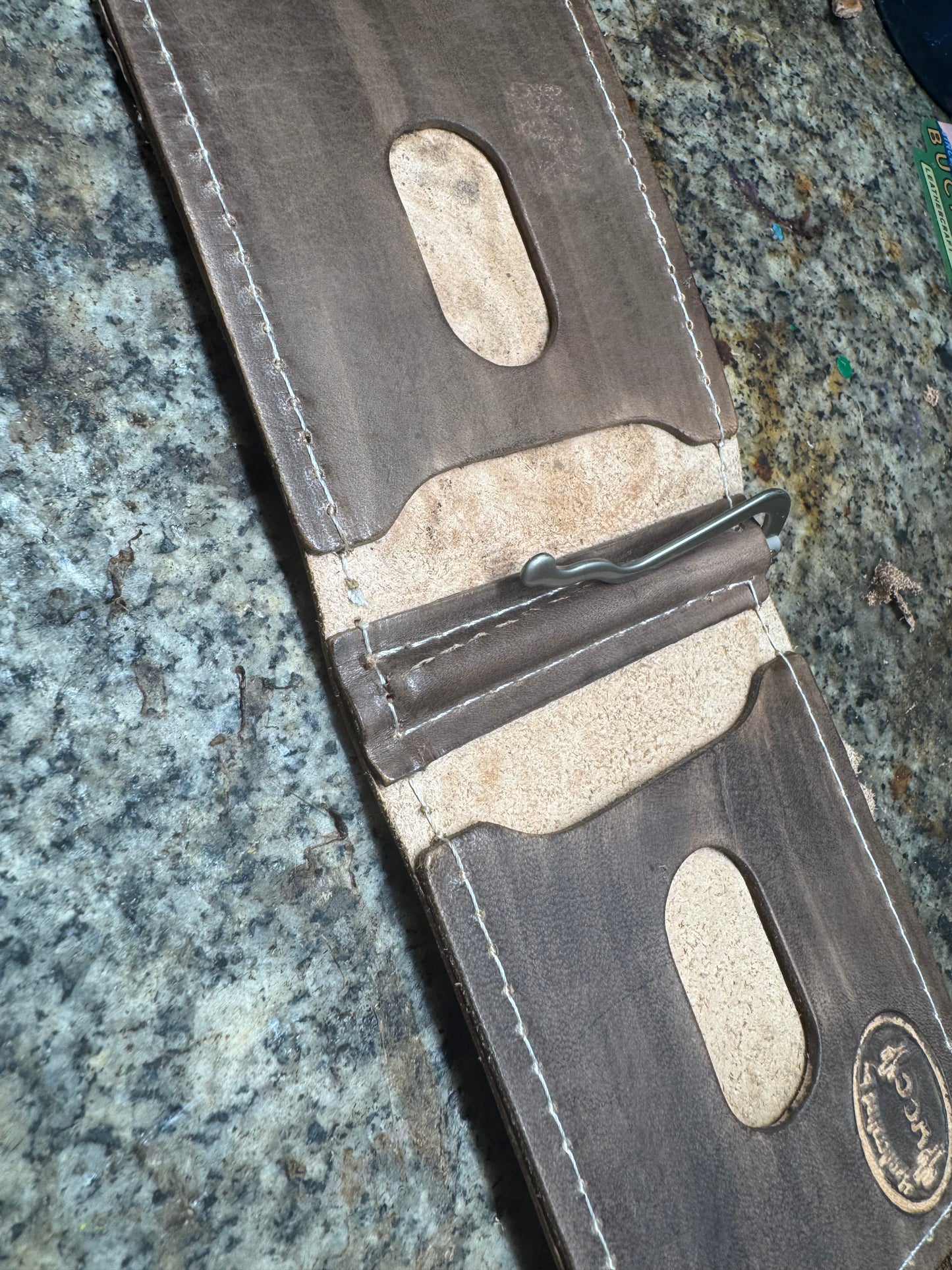 Tooled Leather Money Clip Wallet